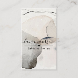 Abstract Watercolor Shapes Interior Designer Business Card