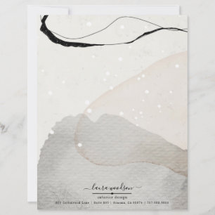 Abstract Watercolor Shapes Interior Designer Custom Letterhead