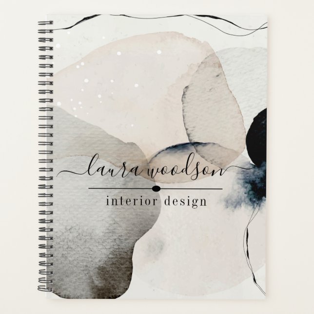 Abstract Watercolor Shapes Interior Designer  Planner (Front)