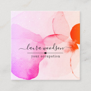 Abstract Watercolor Shapes Interior Designer  Square Business Card