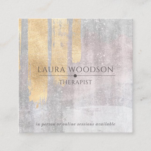 Abstract Watercolor Shapes Therapist Business Card (Front)