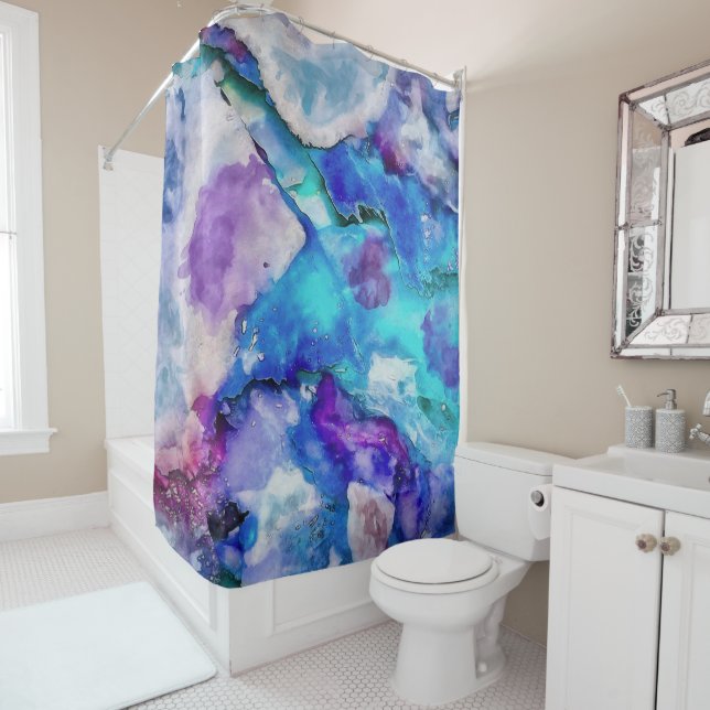Abstract watercolor shower curtain (In Situ)