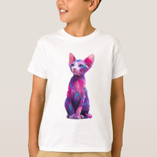 Abstract Watercolor Sphynx Cat Kids T-Shirt