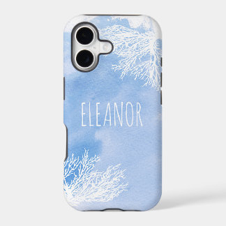 Abstract watercolor splash and blue reef trendy
