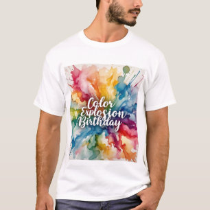 Abstract Watercolor Splash Birthday T-Shirt