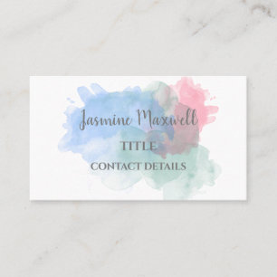 Abstract Watercolor Splash Modern Business Card