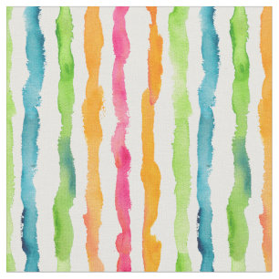 Abstract Watercolor Stripes Fabric