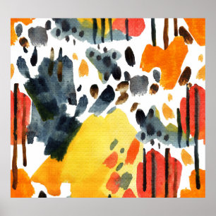 Abstract Watercolor Strokes Seamless Pattern Poster