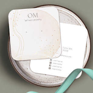 Abstract Watercolor  Stud Earring Display Square  Business Card
