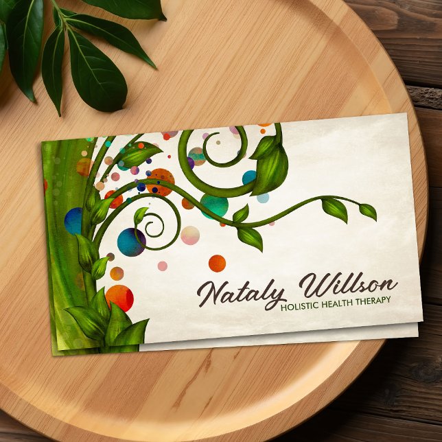 Abstract Watercolor swirl branch Business Card (Creator Uploaded)