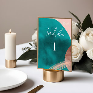 ABSTRACT WATERCOLOR Table Number Card