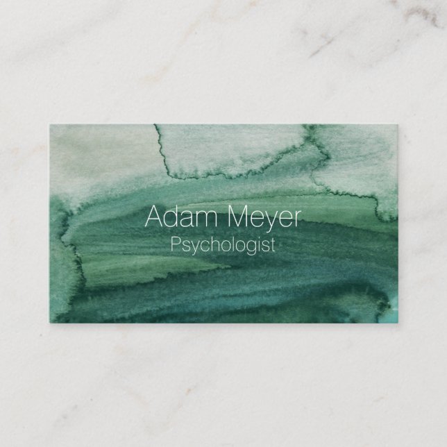 Abstract Watercolor Texture Classy Business Card (Front)