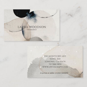 Abstract Watercolor Therapist Business Card