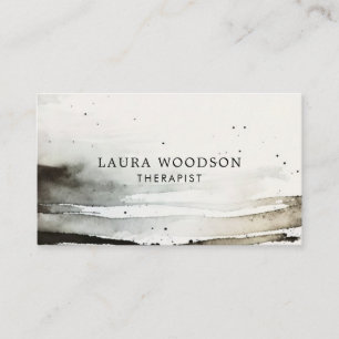 Abstract Watercolor Therapist Business Card