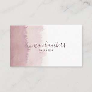 Abstract Watercolor Therapist Counsellor Dusky Ros Business Card