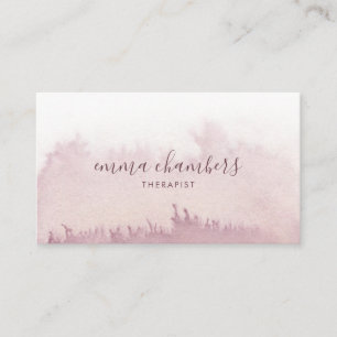 Abstract Watercolor Therapist Counsellor Dusky Ros Business Card