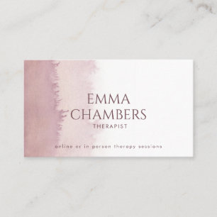 Abstract Watercolor Therapist Counsellor Dusty Ros Business Card
