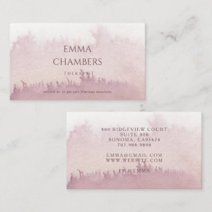 Abstract Watercolor Therapist Counselor Dusty Rose Business Card