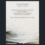 Abstract Watercolor Therapist Counselor Flyer<br><div class="desc">A serene abstract watercolor flyer for a therapist offering in person or online services and sessions. Lovely serene white flower logo. Promote your new social distancing therapy services online or by phone the during covid crisis. Customer this text with your own services. Keep your business going with long distance service...</div>