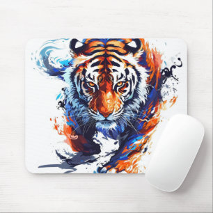 Abstract Watercolor Tiger Mouse Mat