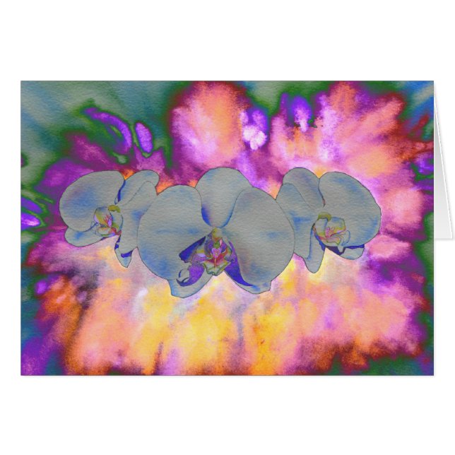  Abstract watercolor tropical floral orchids (Front Horizontal)