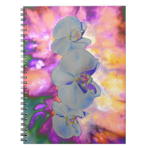 Abstract watercolor tropical floral orchids Notebook
