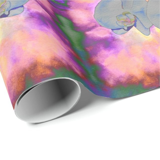  Abstract watercolor tropical floral orchids Wrapping Paper (Roll Corner)