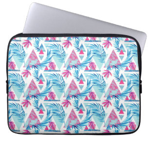 Abstract Watercolor Tropical Leaf Pattern Laptop Sleeve