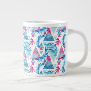 Abstract Watercolor Tropical Leaf Pattern Large Coffee Mug