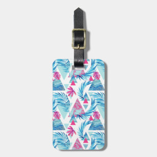 Abstract Watercolor Tropical Leaf Pattern Luggage Tag
