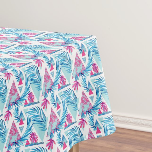 Abstract Watercolor Tropical Leaf Pattern Tablecloth (In Situ)