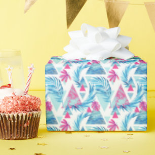 Abstract Watercolor Tropical Leaf Pattern Wrapping Paper
