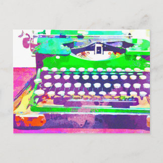 Abstract Watercolor - Vintage Typewriter Postcard