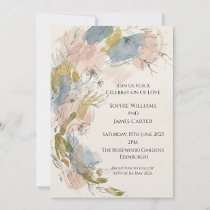 Abstract Watercolor Wash Wedding Invitation