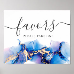 Abstract Watercolor Wedding Favor Sign EDITABLE