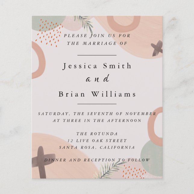 Abstract Watercolor Wedding Flyer (Front)