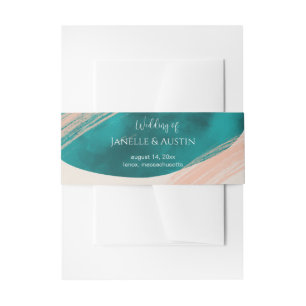 Abstract Watercolor Wedding Invitation Belly Band