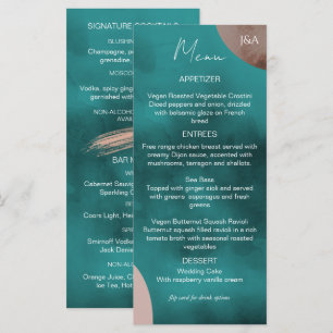 Abstract Watercolor Wedding Menu