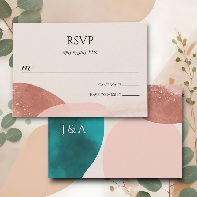  Abstract Watercolor Wedding  RSVP Card (Creator Uploaded)