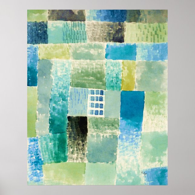 Abstract watercolor window by Paul Klee Poster (Front)