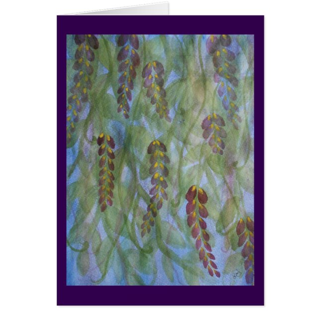 Abstract watercolor wisteria throw (Front)