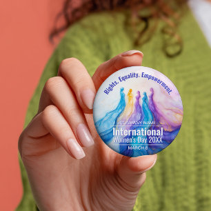 Abstract Watercolor Womens Day 7.5 Cm Round Badge