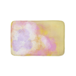Abstract Watercolors - Orange Background Bath Mat