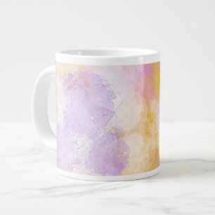 Abstract Watercolors - Orange Background Large Coffee Mug