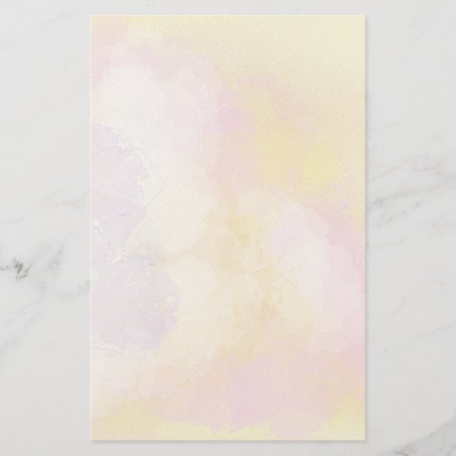 Abstract Watercolors - Orange Background Stationery (Front)
