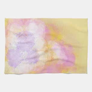 Abstract Watercolors - Orange Background Tea Towel
