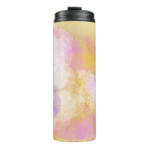 Abstract Watercolors - Orange Background Thermal Tumbler