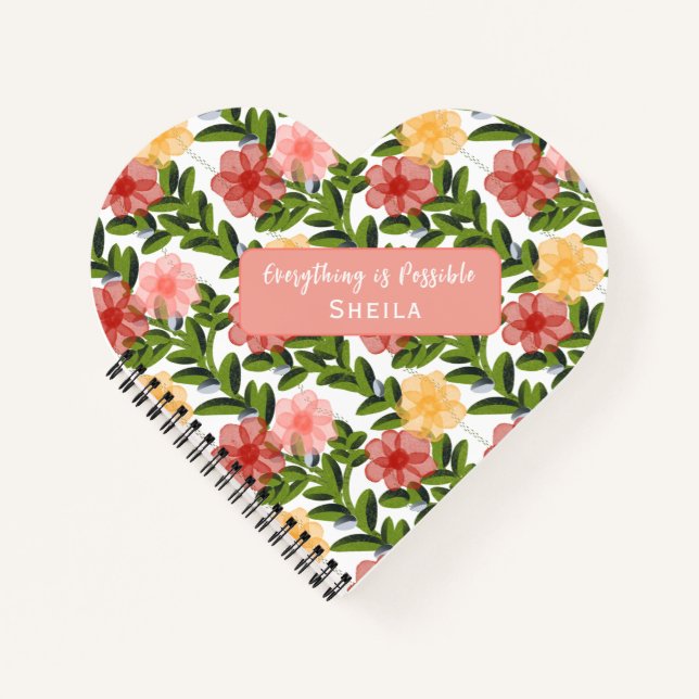 Abstract Watercolour Florals Notebook Clear (Front)