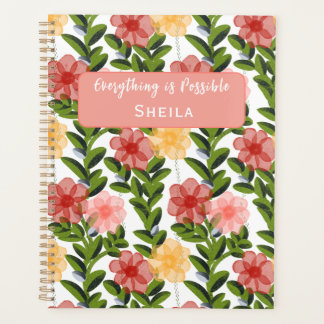 Abstract Watercolour Florals Planner
