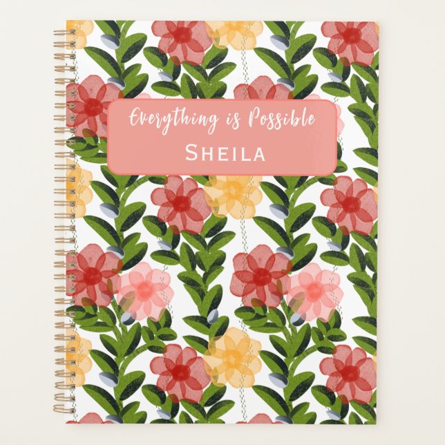 Abstract Watercolour Florals Planner (Front)